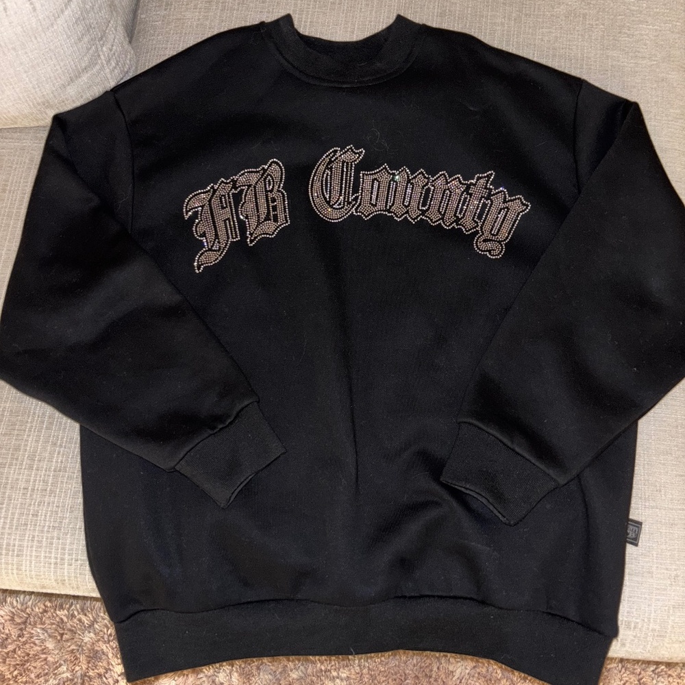Bling Rhinestone Oversized Sweatshirt